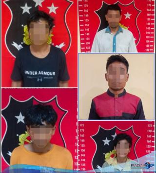 Gercep, Lima Pelaku Curat Diamankan Polresta Deli Serdang